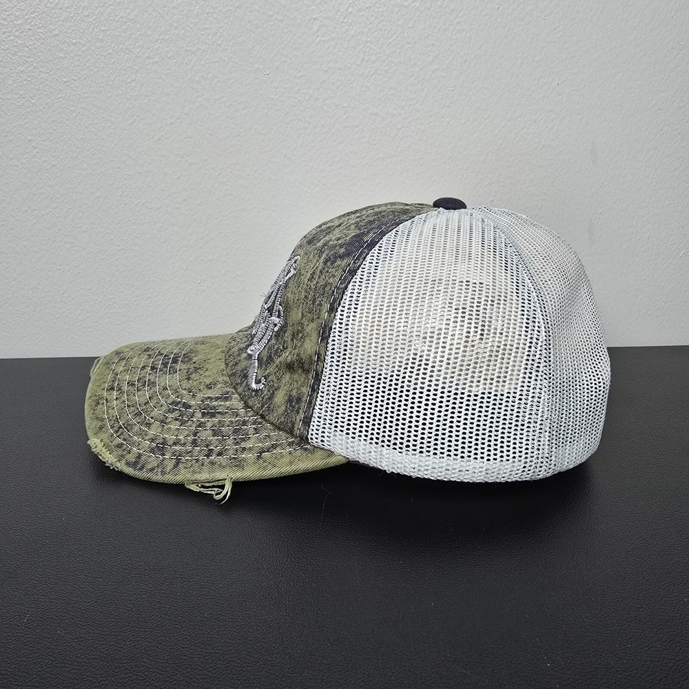 Rock Revival Hat Cap Womens SnapBack Green Mesh Back Distressed Prep Preppy Logo - Picture 2 of 6